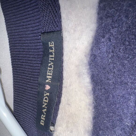 BRANDY MELVILLE OS Navy and White Striped Crop Women Nautical Sweater Preppy - Picture 6 of 6